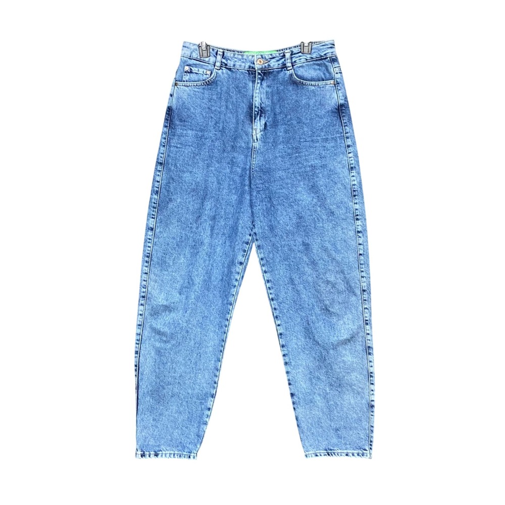 Vintage Benetton Tapered Mom Jeans Size 30 High Rise Made in Italy Cotton Blue